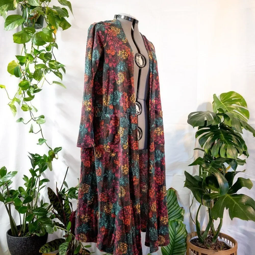 LuLaRoe Tribal Print Cardigan, Size L - Picture 2 of 6